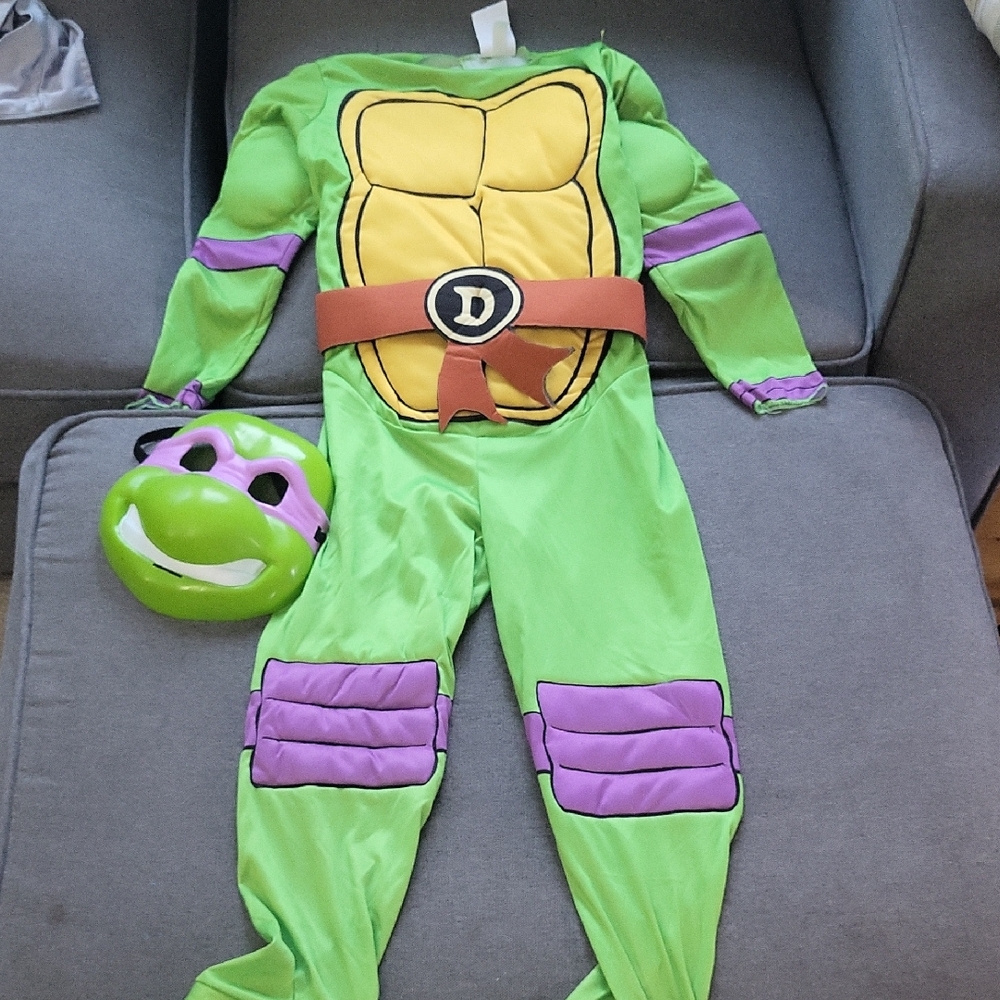Kids Ninja Turtle Costume with Mask - Green and Purple